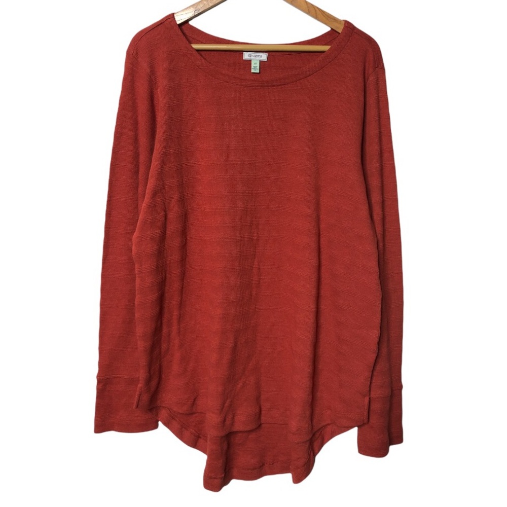 Susina High Low Hem Boatneck Tunic Red Sweater Size 1X and 3X NEW